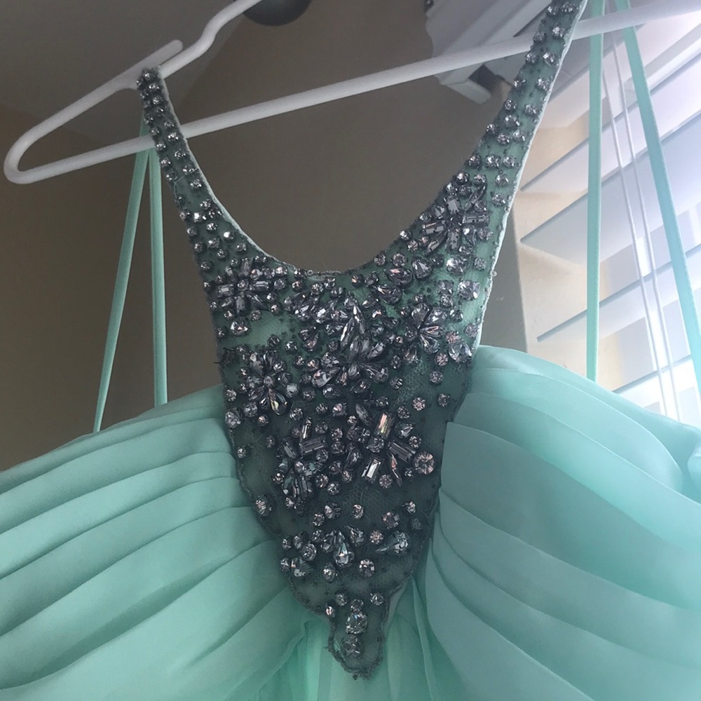 Mint rhinestone dress